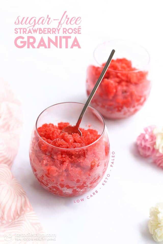 Sugar-Free Strawberry Rose Granita