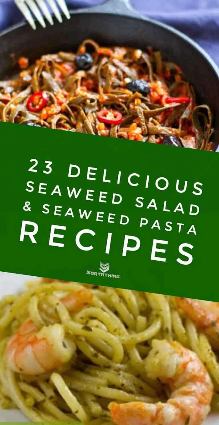 Low-Carb Paleo Gluten-Free Seaweed Pasta all' Amatriciana & Seaweed Pesto Zucchini Noodles with Shrimp