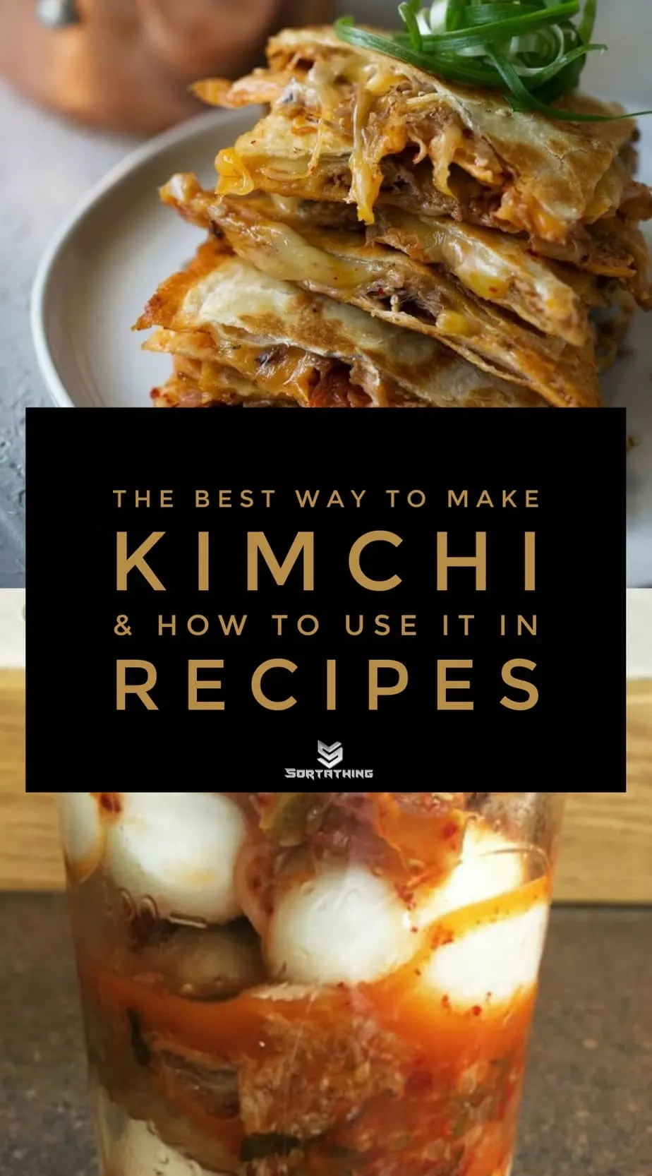 Korean Braised Pork and Kimchi Quesadilla and Kimchi Pickled Eggs