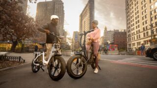 Electric bike riders in the city